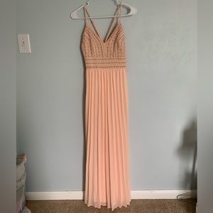 Lulus Glamorous Gala Blush Pink Embroidered Maxi Dress, Size XS, worn once